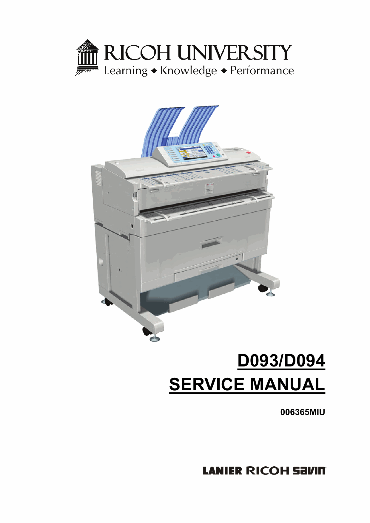 RICOH Aficio MP-W2401 W3601 D093 D094 Service Manual-1